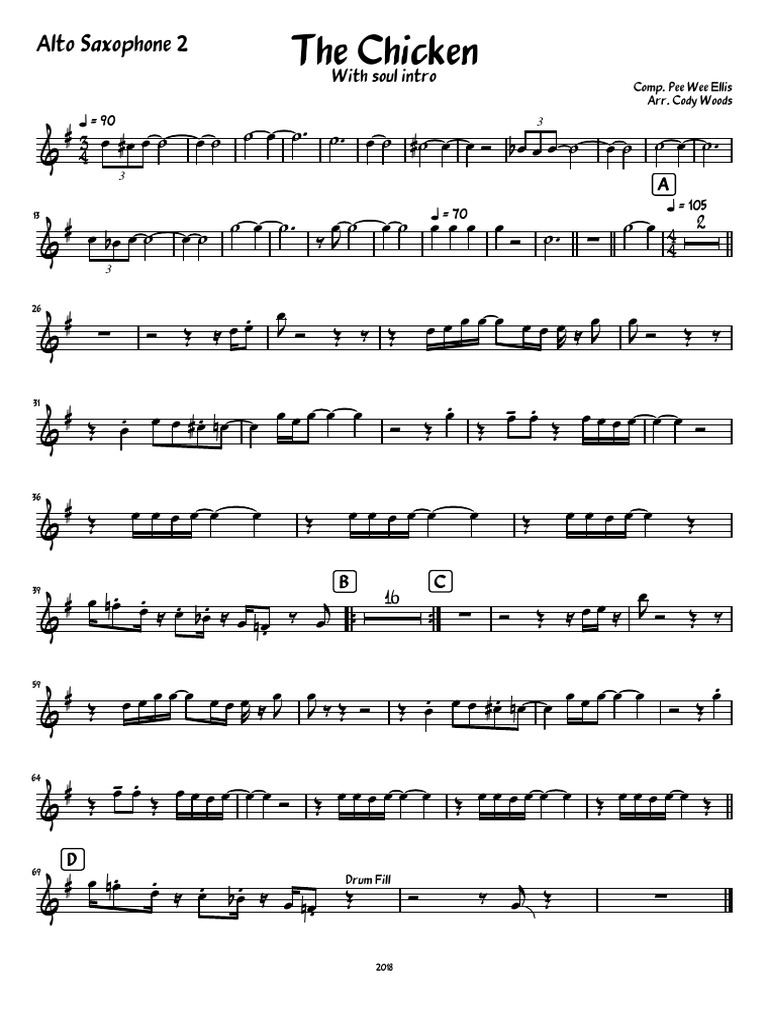 The Chicken for Alto Saxophone | PDF