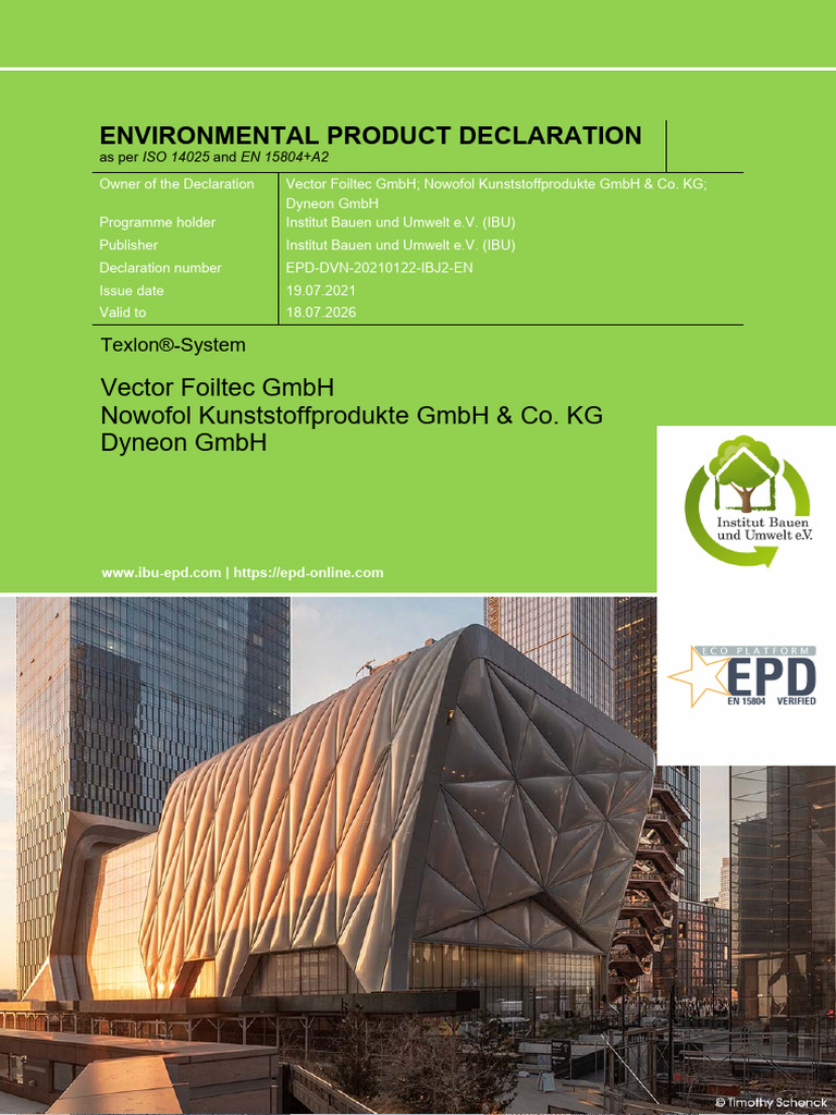 Texlon® System EPD: Environmental Impact | PDF | Extrusion | Life Cycle ...