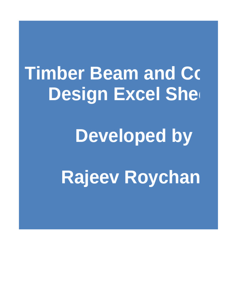 Timber Beam Design Calculator AS1170.2 | PDF | Lumber | Bending