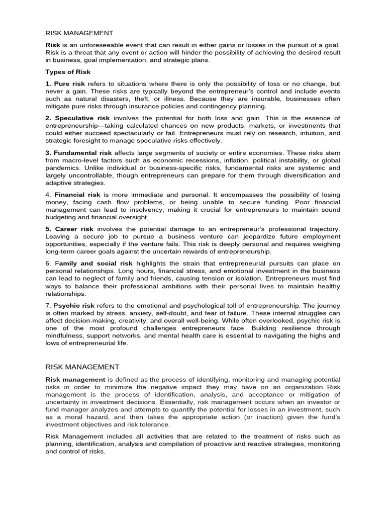 Comprehensive Guide to Risk Management | PDF | Risk | Risk Management