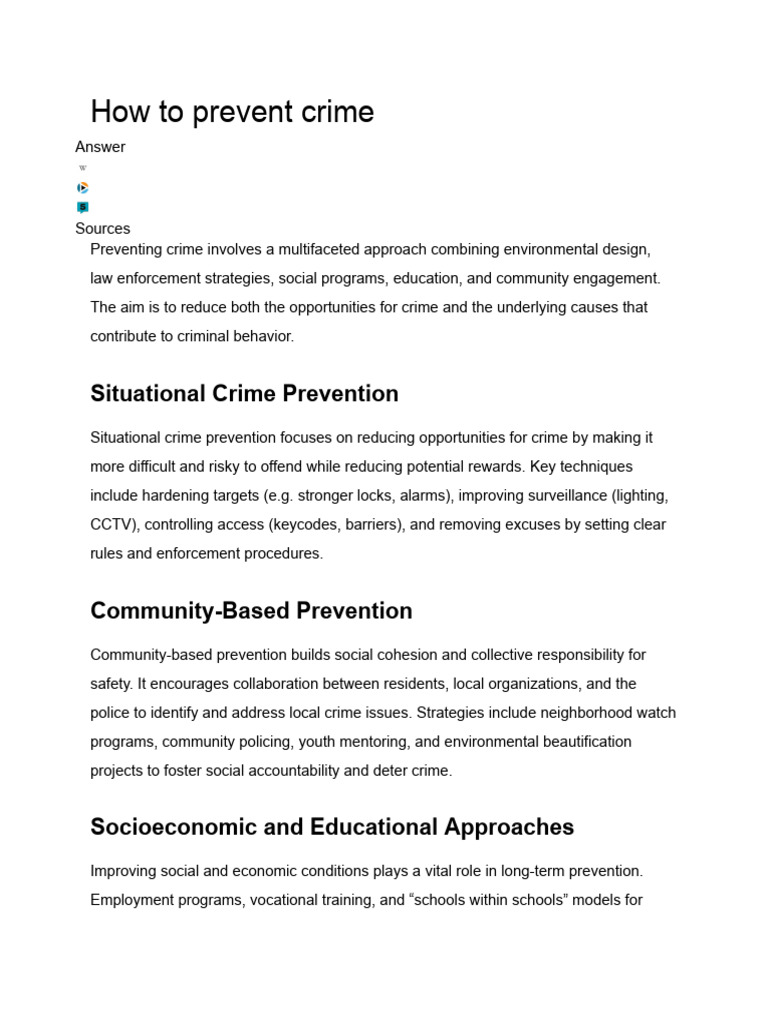 How To Prevent Crime | PDF | Crime Prevention | Crime & Violence