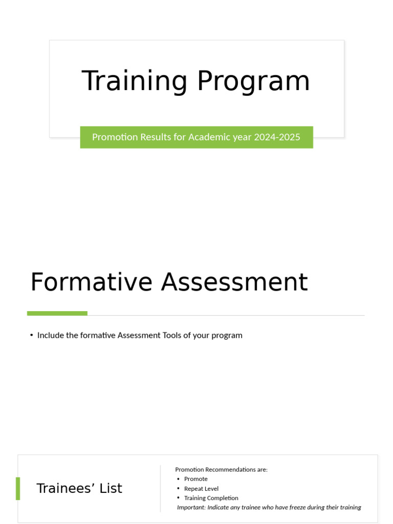 2024-2025 Training Program Promotions | PDF