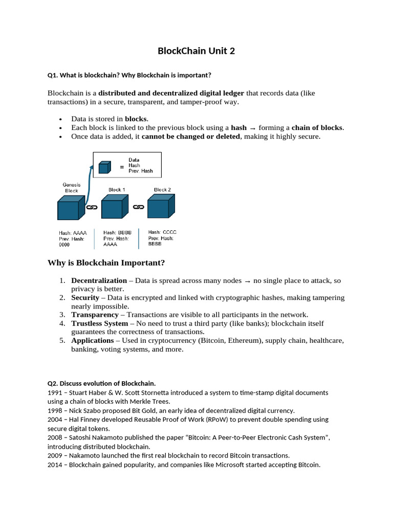 BlockChain Unit 2 | PDF | Bitcoin | Espionage Techniques