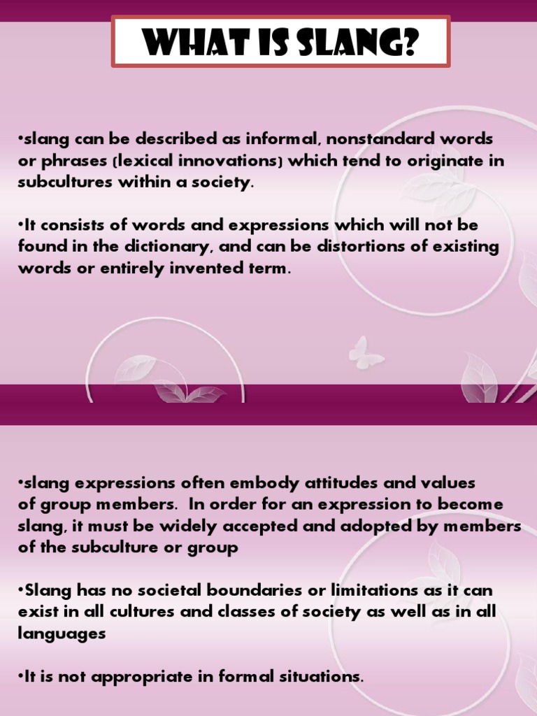Understanding Slang: Definition & Examples | PDF | Language Arts ...