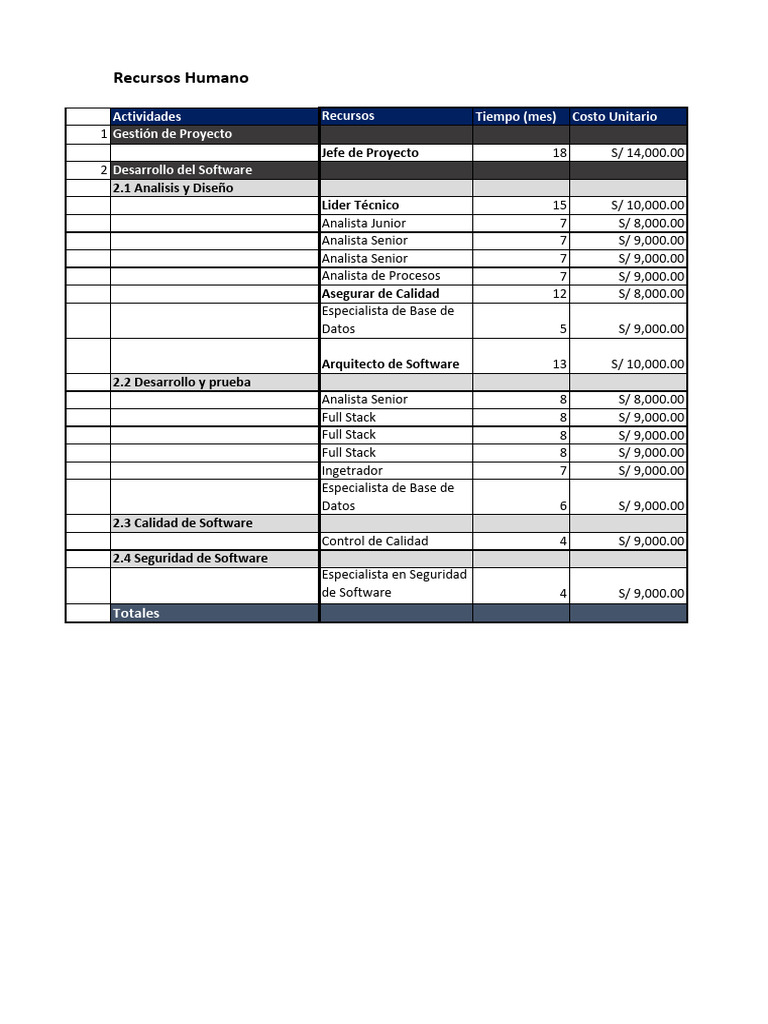 Planificación de Recursos de Proyecto | PDF | Software | Informática