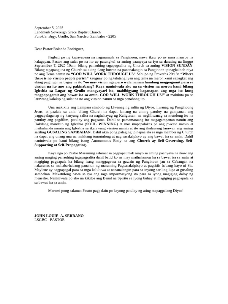 Liham para Sa Panauhing Tagapagsalita | PDF