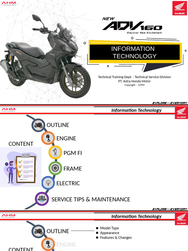 Honda ADV160 Technical Training Guide | PDF | Engines | Fuel Injection