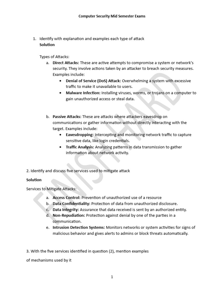 Midserm Computer Security | PDF | Malware | Security