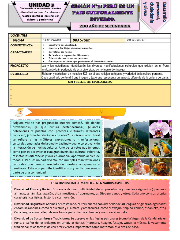 Diversidad Cultural en el Perú: Riqueza y Valor | PDF | Perú ...
