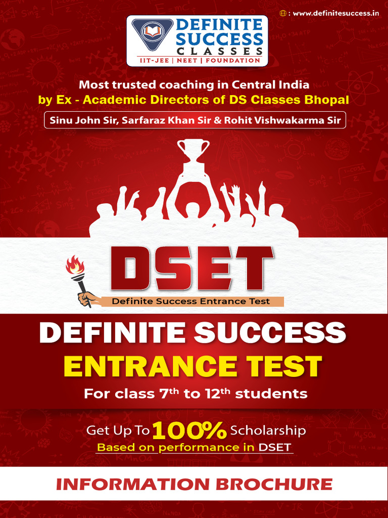 Definite Success Entrance Test 2026-27 | PDF | Equations | Chemistry