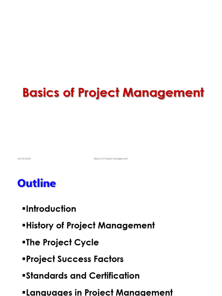 Project Management Fundamentals Guide | PDF | Project Management | Real ...
