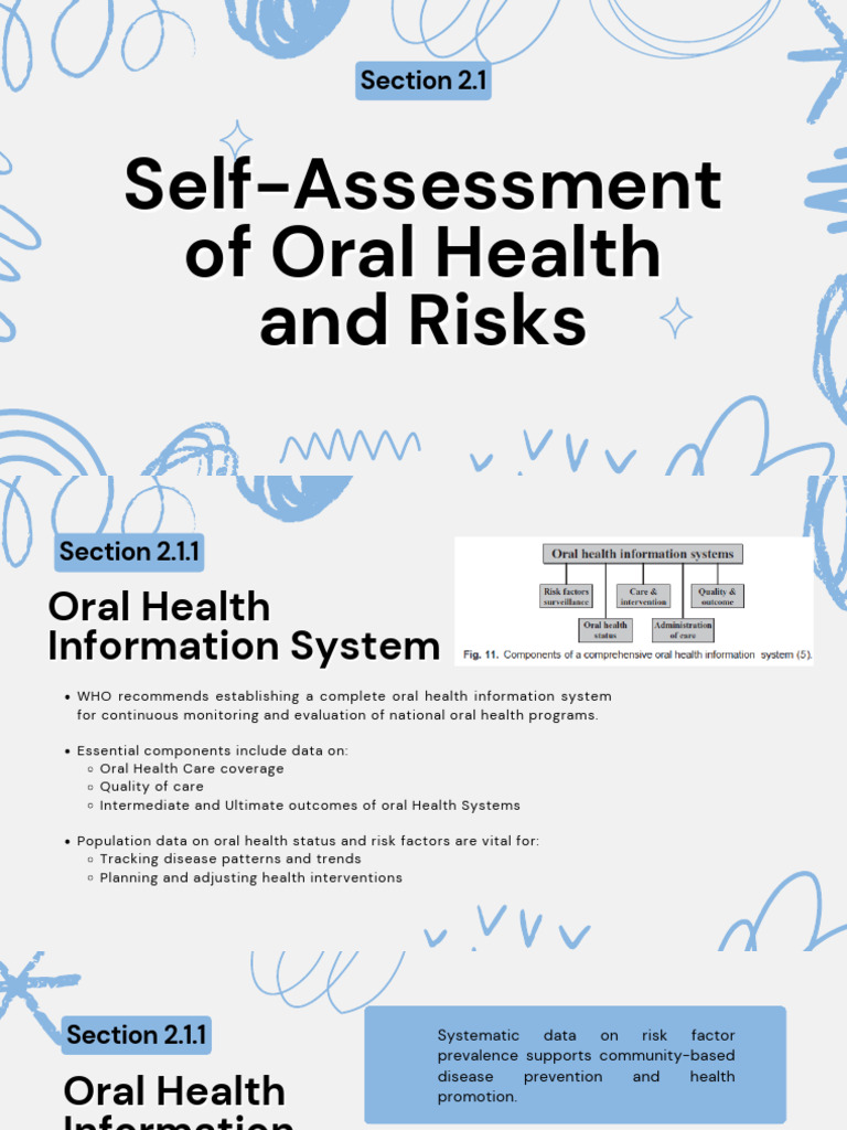 Oral Health Self-Assessment Guide | PDF | Oral Hygiene | Health Care