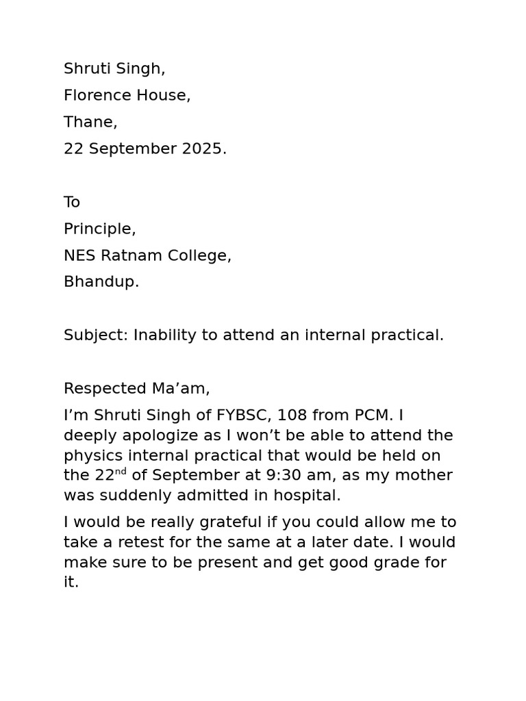 Application To Principal | PDF
