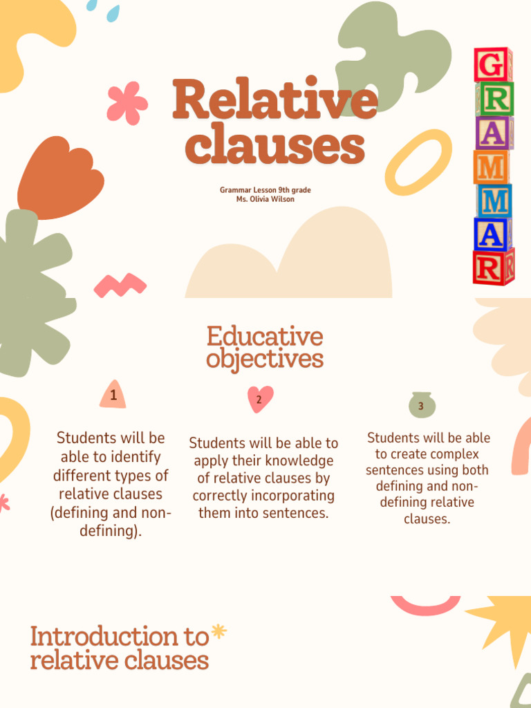 Understanding Relative Clauses in Grammar | PDF | Clause | Sentence ...