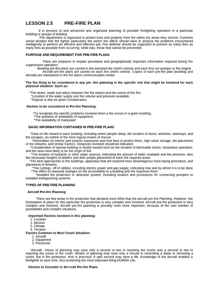 Pre-Fire Planning for Firefighters | PDF | Fires | Firefighting