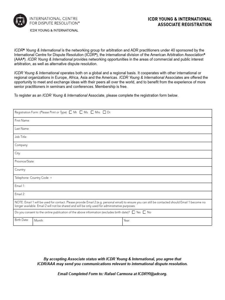 ICDRYI Registration Form English | PDF