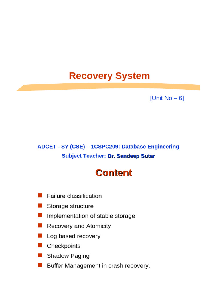 Database Recovery Systems Explained | PDF | Computer Data Storage ...