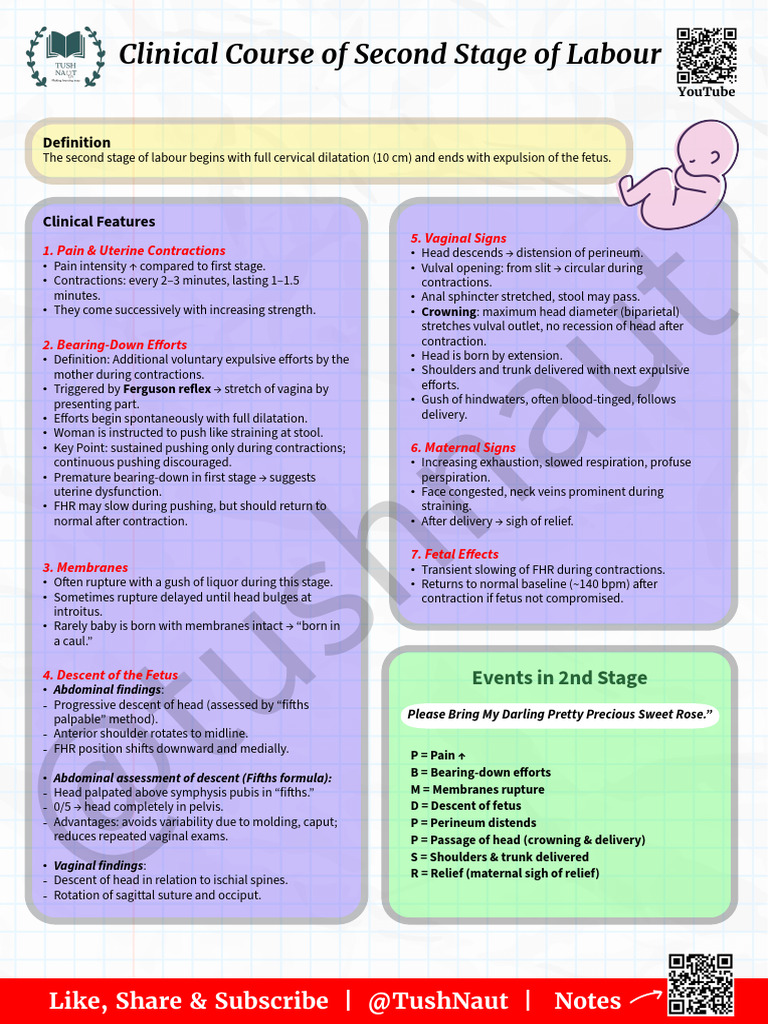 Second Stage of Labour Overview | PDF | Childbirth | Human Reproduction