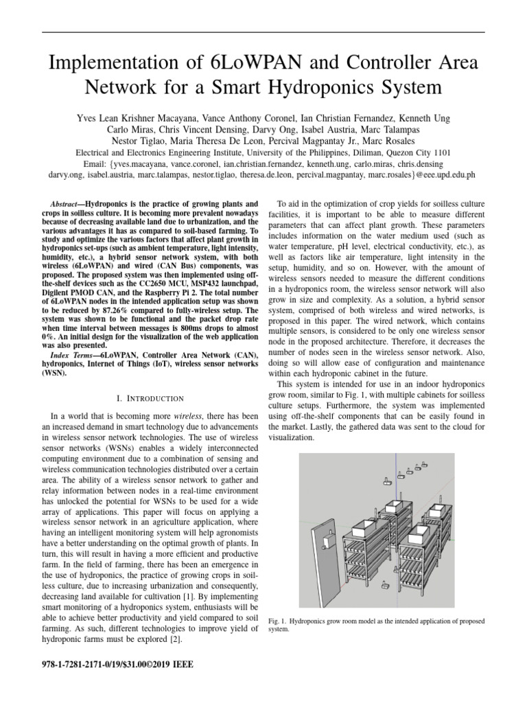 Implementation 6LoWPAN & Controller For A Smart Hydroponics | PDF ...