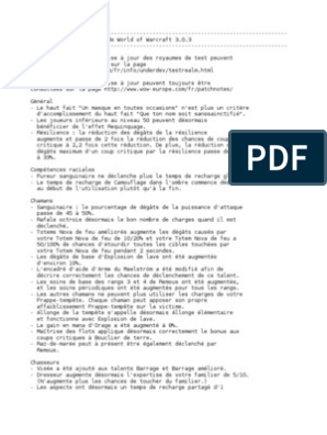 Patch Bug Informatique World Of Warcraft