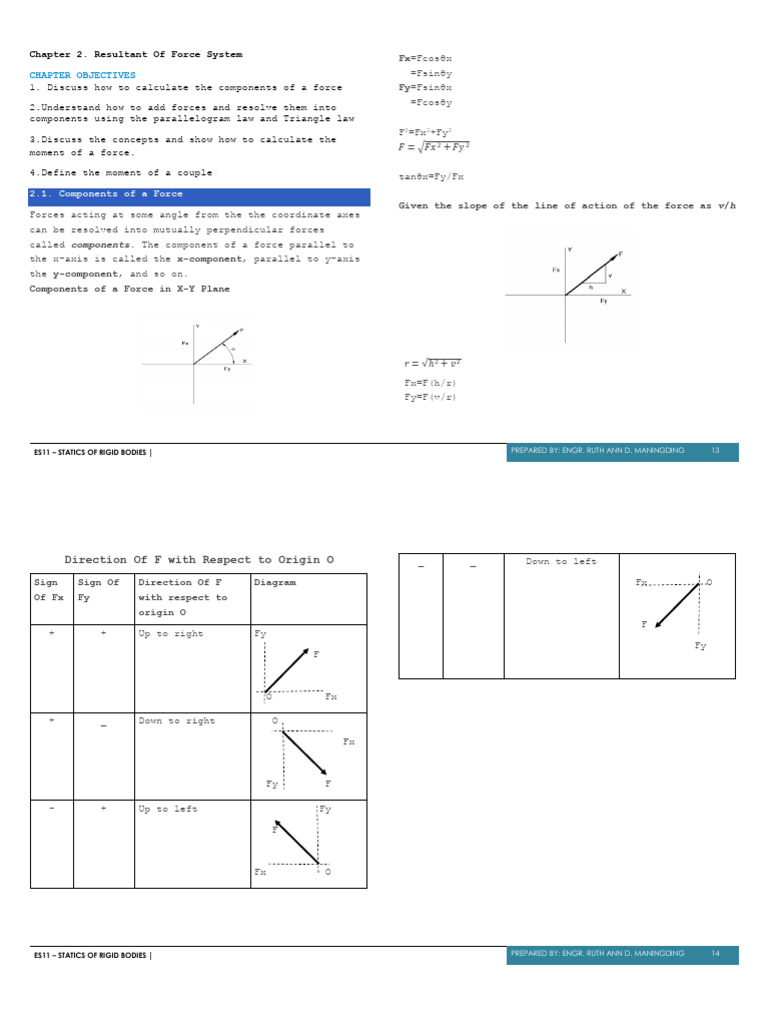 Resultant Forces and Moments in Statics | PDF | Rotation | Torque
