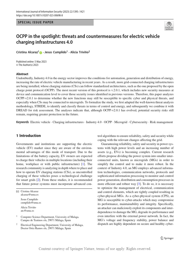 OCPP Security Risks for EV Charging | PDF | Computer Security | Security