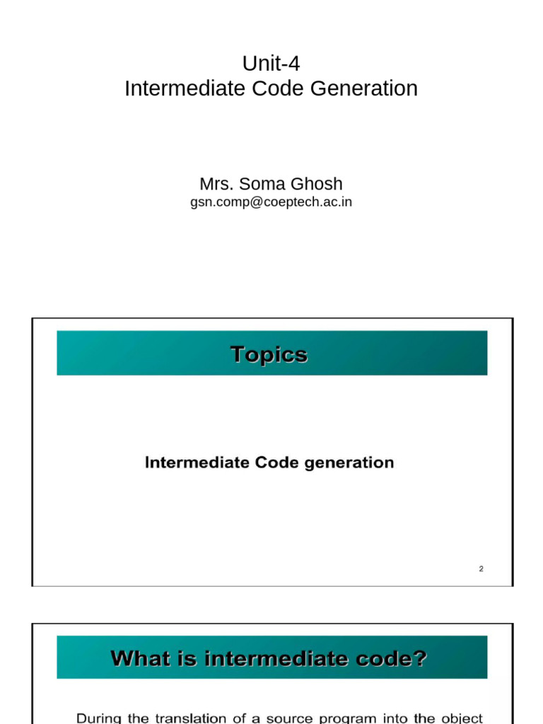 Intermediate Code Generation Techniques | PDF
