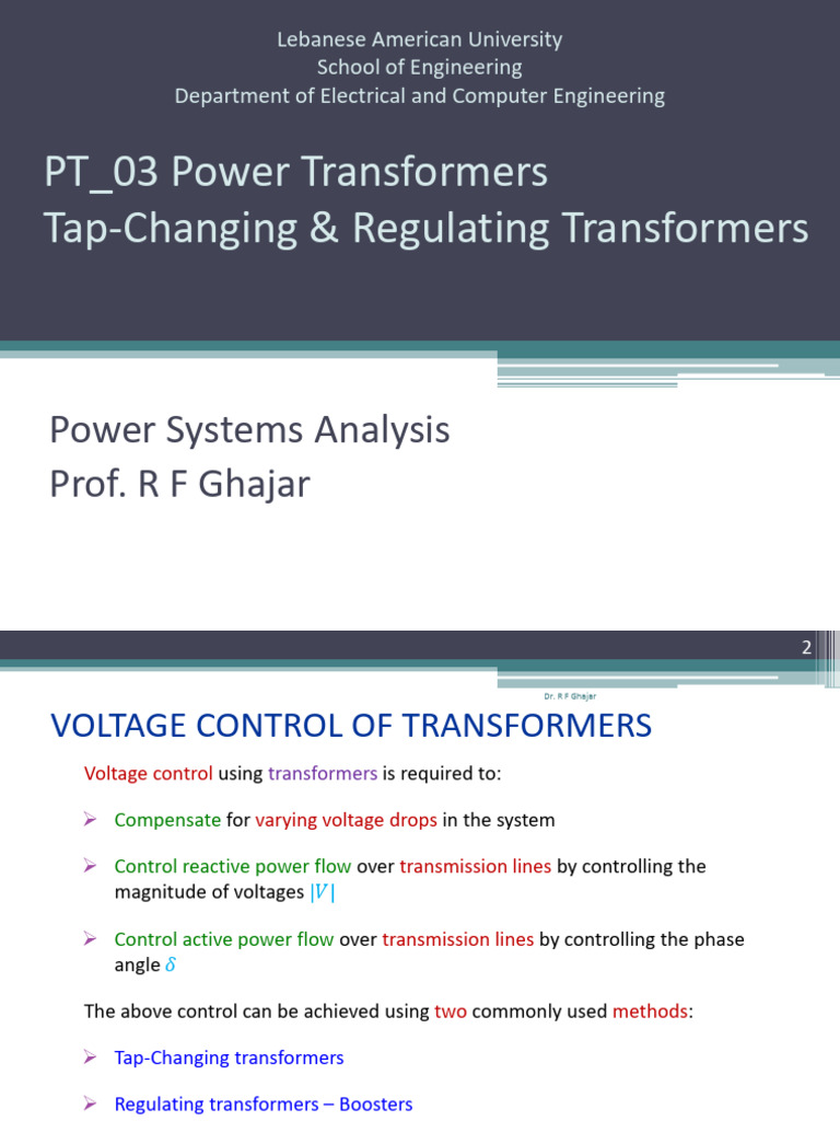 Tap-Changing and Regulating Transformers | PDF | Transformer | Physical ...