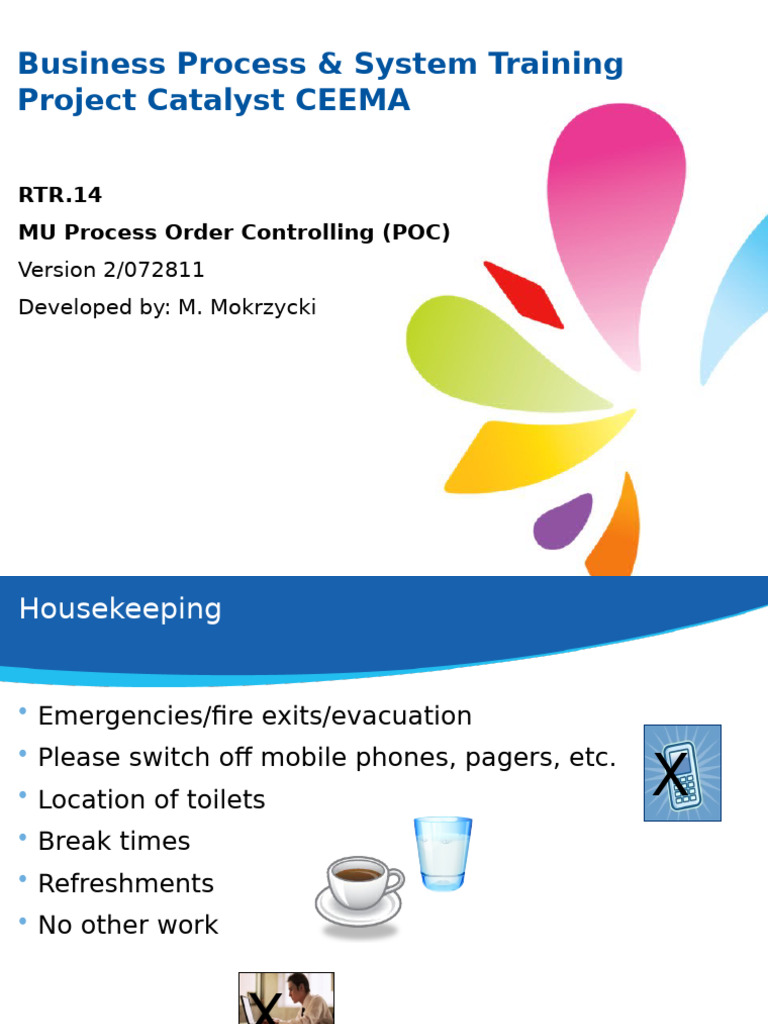 RTR.14 CO MU Process Order Controlling (POC) | PDF