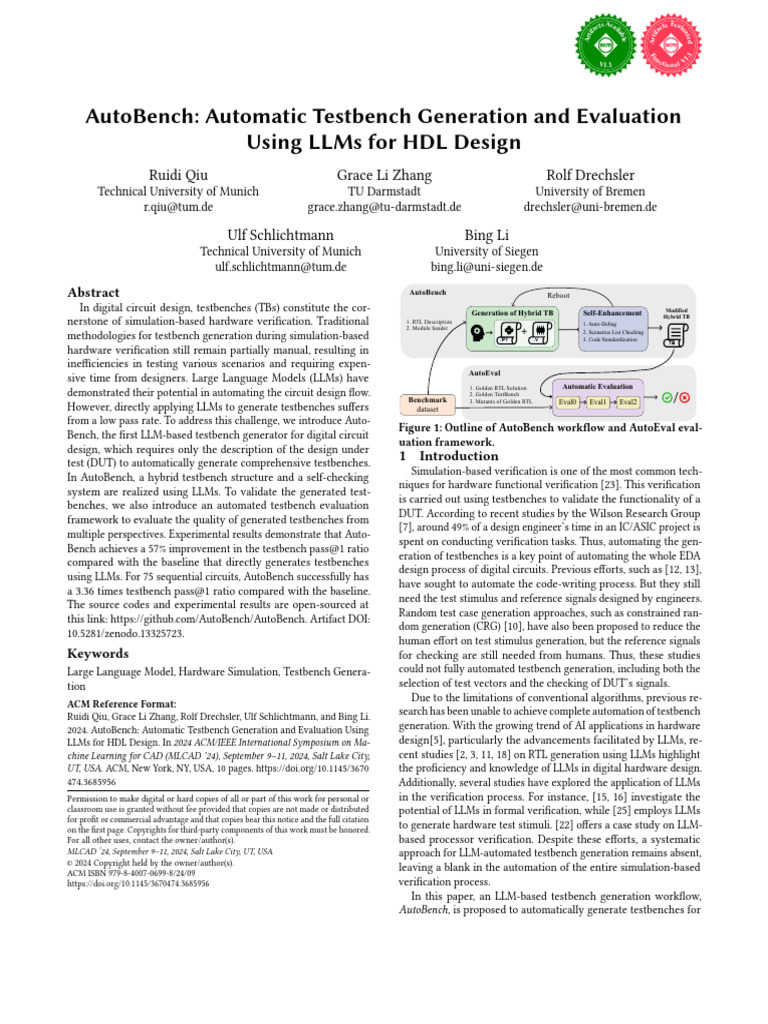 AutoBench: LLM-Based Testbench Generation | PDF | Python (Programming ...