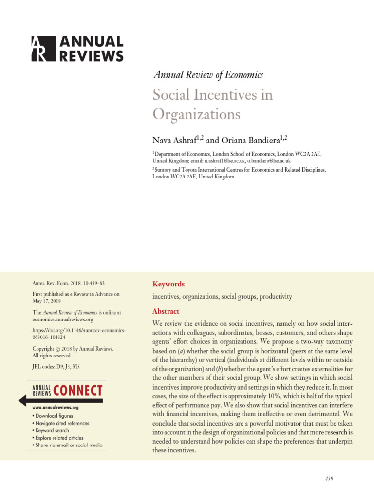 Socialincentives Are 2018 | PDF | Incentive | Economies