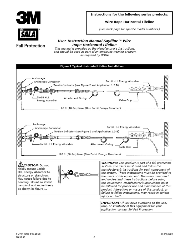 Sayfline Wire Rope Lifeline Manual | PDF