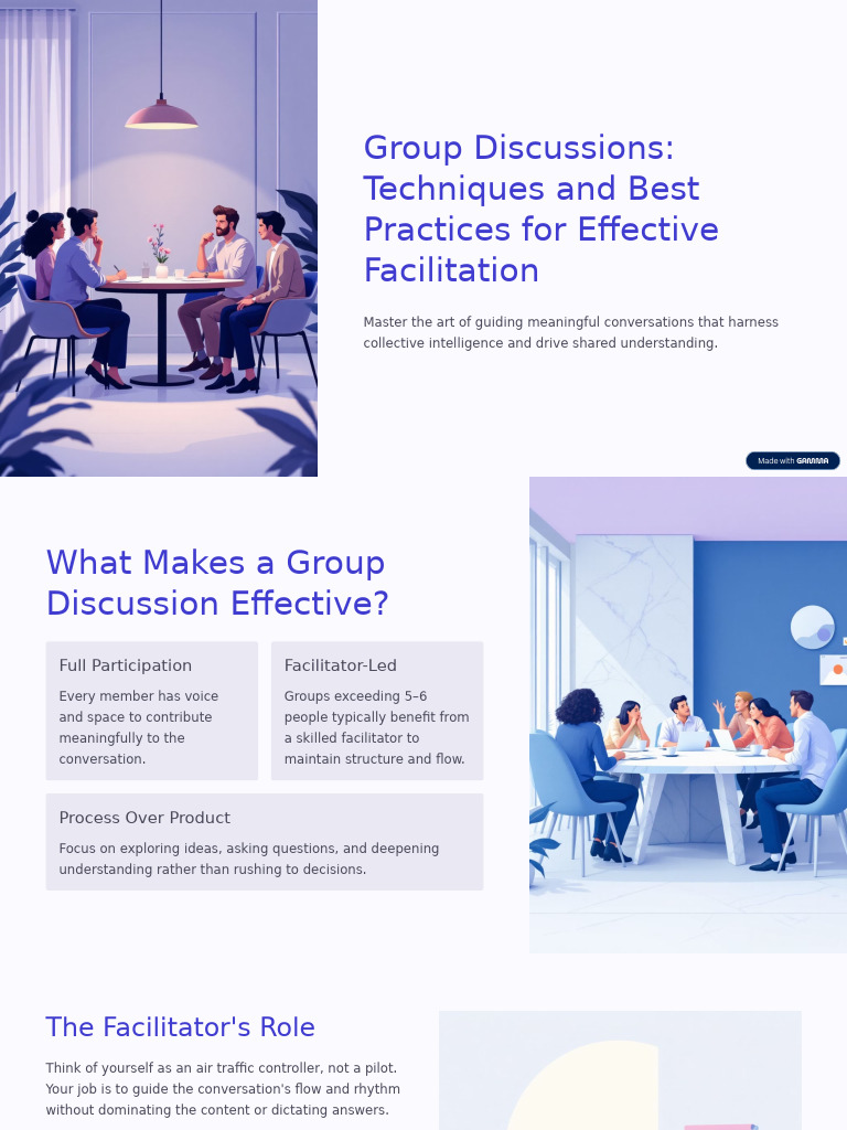 Effective Group Discussion Facilitation | PDF | Conversation | Facilitator
