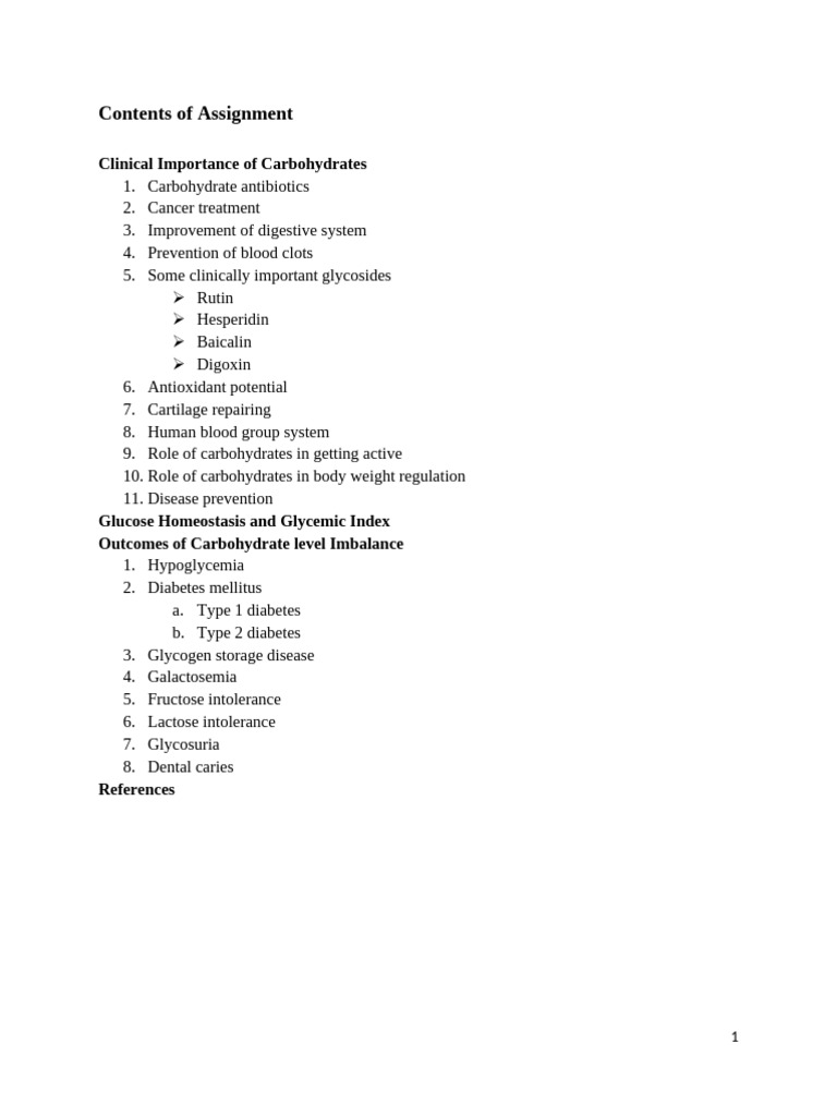 Assignment | PDF | Diabetes | Carbohydrates