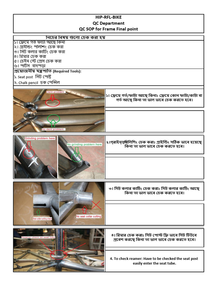 QC SOP For Frame Final | PDF