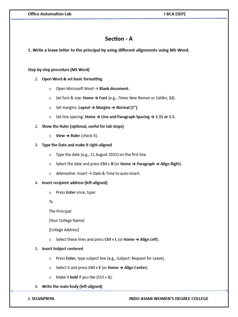 MS Word Formatting Guide for Students | PDF | Microsoft Word | Paragraph