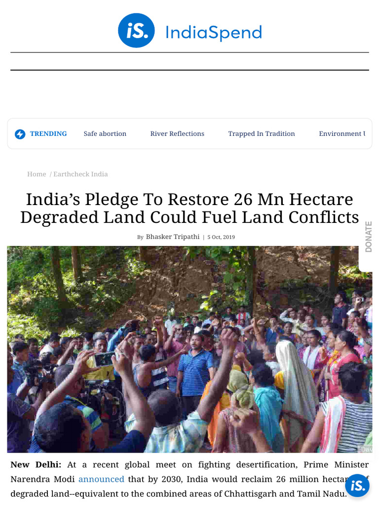 India's Pledge To Restore 26 MN Hectare Degraded Land Could Fuel Land ...