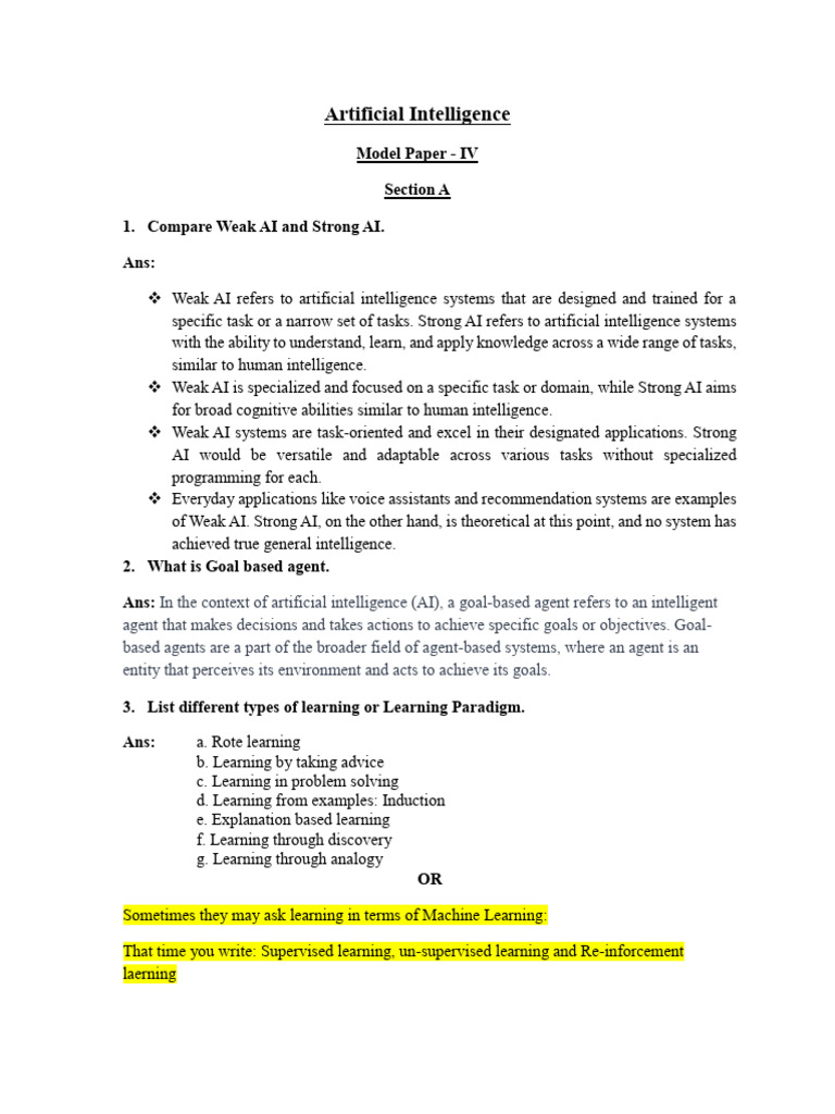 Weak AI vs Strong AI Explained | PDF | Artificial Intelligence ...