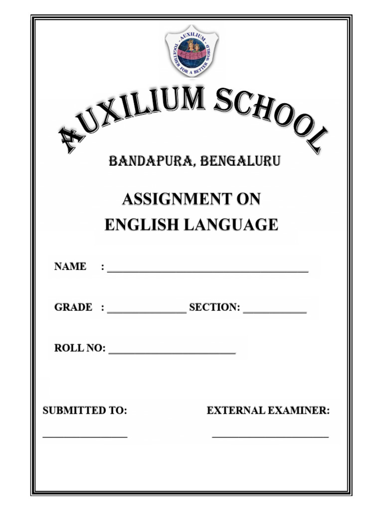 English Language Assignment Template | PDF