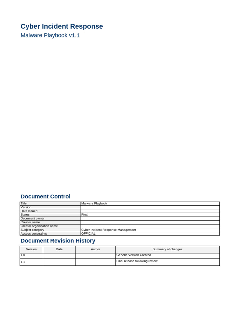 Malware Incident Response Playbook | PDF | Malware | Security