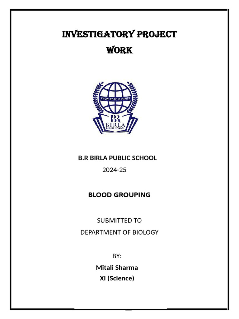 Investigatory Project PDF | PDF | Blood Type | Antibody