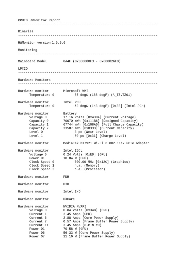 CPUID HWMonitor System Report | PDF | Integrated Circuit | Computing