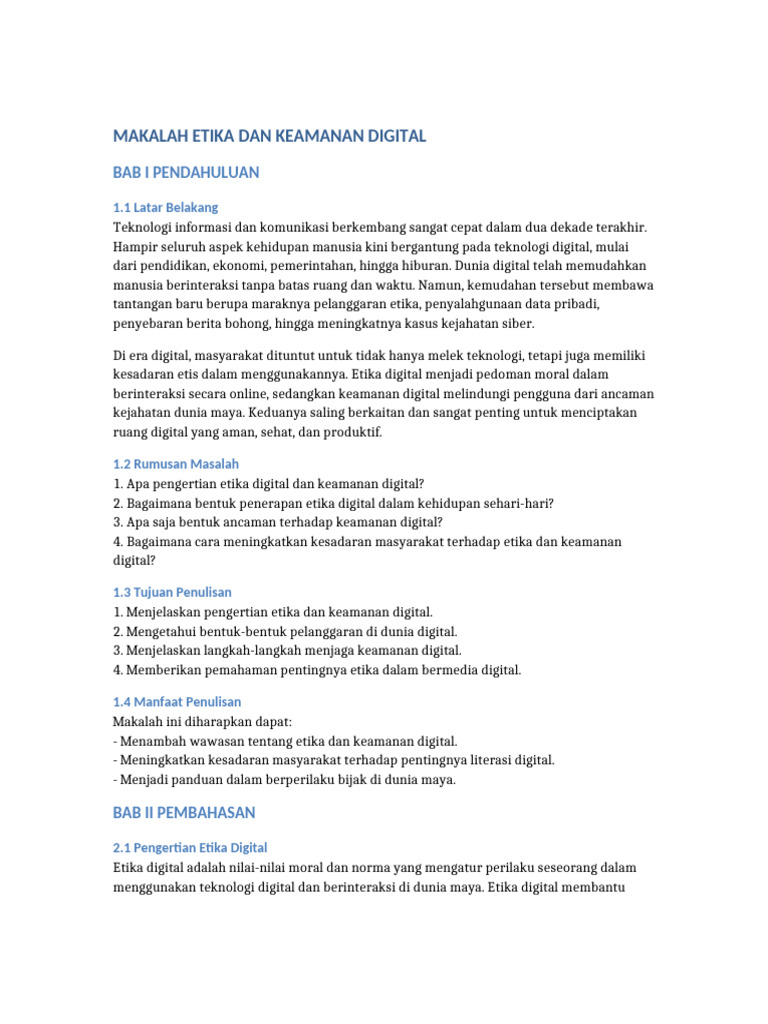 Etika dan Keamanan Digital di Era Modern | PDF