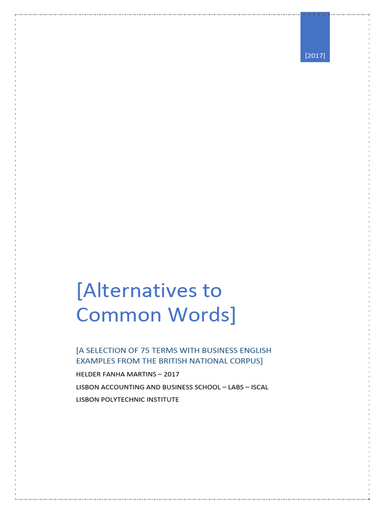 Alternatives To Common Words. A Selection of 75 Terms | PDF