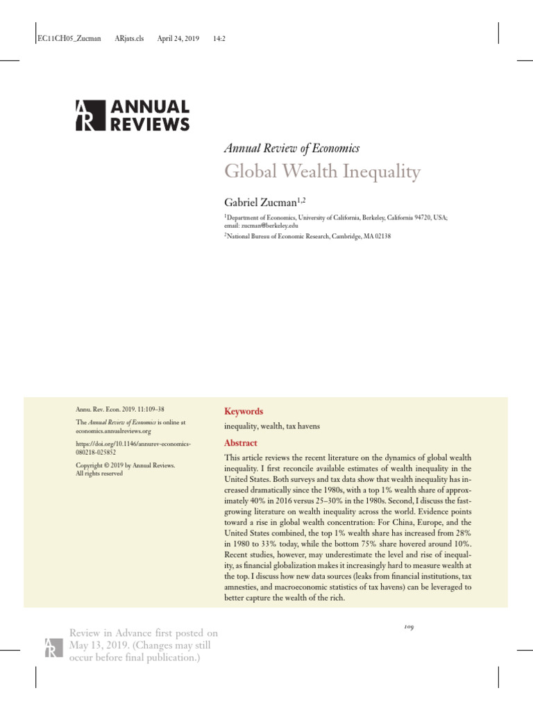 Global Wealth Inequality Trends 2019 | PDF | Wealth | Economic Inequality