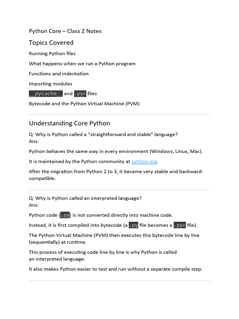 Python Core_class2 | PDF | Python (Programming Language) | Computer ...