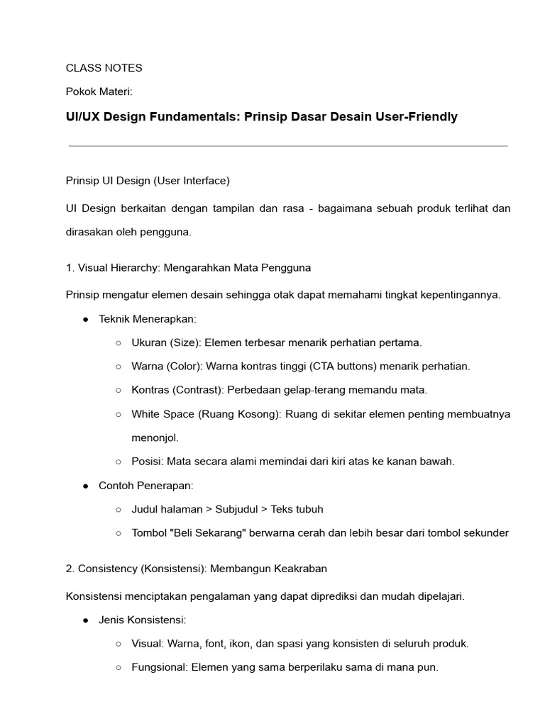 UI - UX Design Fundamentals - Prinsip Dasar Desain User-Friendly | PDF