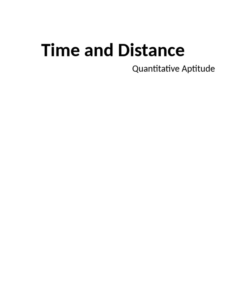 Time and Distance Aptitude Questions | PDF | Speed | Temporal Rates
