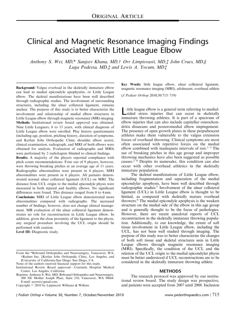 Clinical and Magnetic Resonance Imaging Findings Associated With Little ...