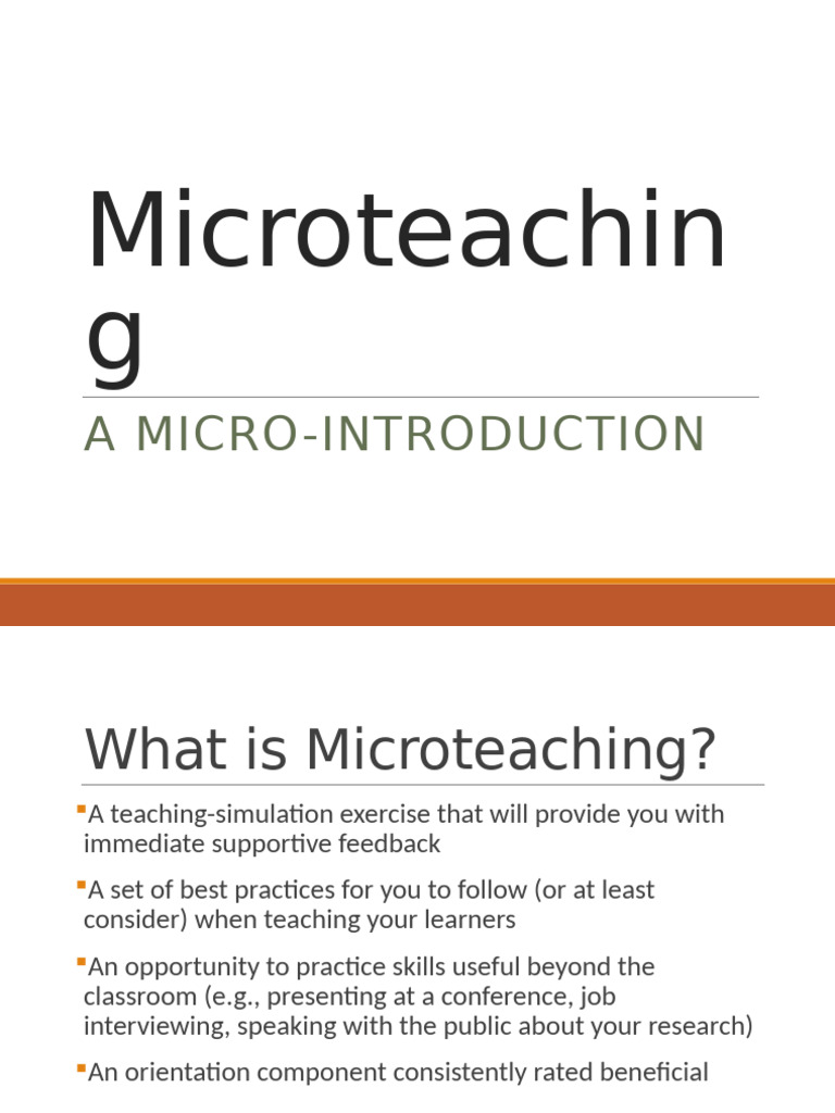 Microteaching: A Guide to Effective Practice | PDF